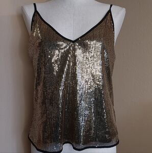 Rebecca Minkoff Gold Sequin Nora Cami Tank Top - Small NWT